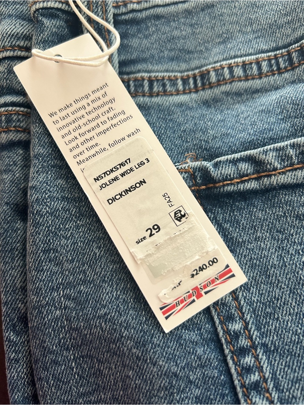 Hudson Jolene Wide Leg 3 Jeans in the Dickinson wash old money quiet luxury - Picture 16 of 16